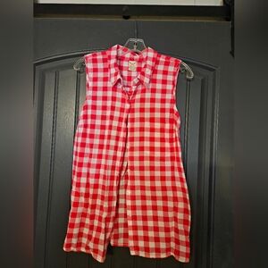 Perfect Summer Top! Faded Glory size XL Sleeveless Button down  100% Cotton
